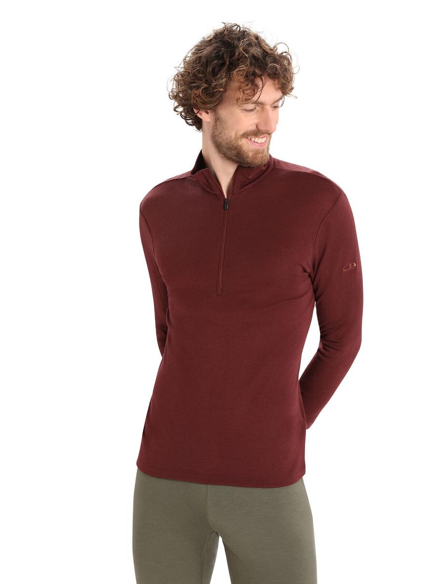 Icebreaker Merino 175 Everyday Long Sleeve Half Zip Thermal Top Miesten Base Layers Punainen | FI 1370BEXC